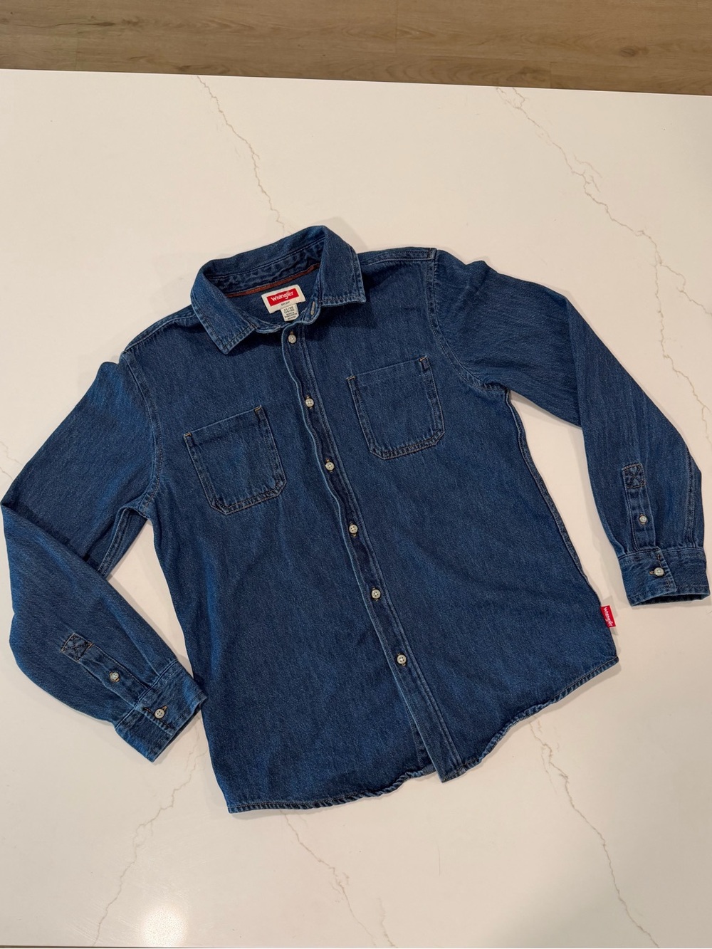 Wrangler Blue Denim Button-Up Shirt